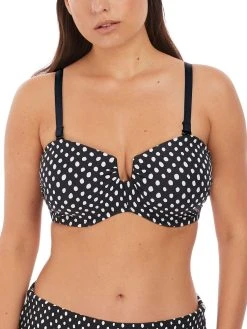 FANTASIE Santa Monica Bandeau Bikini Top - Black/White -MARIE JO Shop 6723 20front 20w 20straps 9b8a7ff5 21b8 4e05 888c 8dbe5846435e