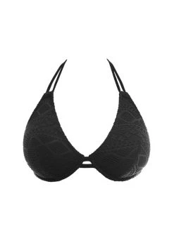 FREYA Sundance Halterneck Bikini Top - Black -MARIE JO Shop BraForMe AS3971 BLK Freya Swim Sundance White Halter Bikini Top P