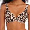 FREYA Animal Instinct High Apex Bikini Top - Natural -MARIE JO Shop braforme animal 20instinct 203912 nal front