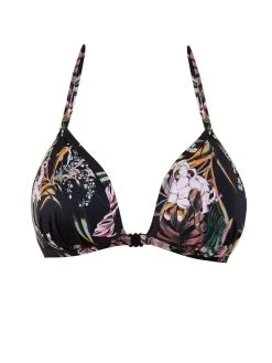 FREYA Tahiti Nights Triangle Bikini Top - Black -MARIE JO Shop braforme as200011 blk cut freya swim tahiti nights black non wired triangle bikini top p