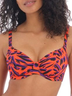 FREYA Tiger Bay Plunge Bikini Top - Sunset