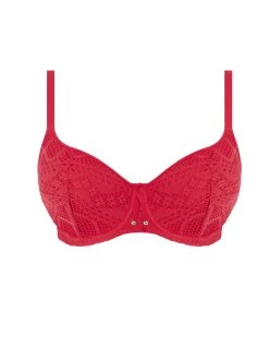 FREYA Sundance Sweetheart Bikini Top - Red -MARIE JO Shop braforme as3970 red freya swim sundance red underwired sweetheart padded bikini top p