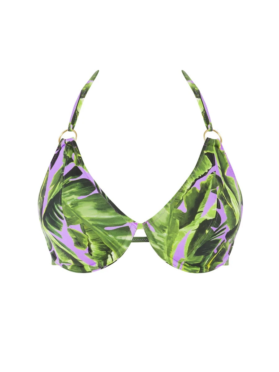 FREYA Jungle Oasis Halter Bikini Top - Cassis 5 FREYA Jungle Oasis Halter Bikini Top - Cassis - Image 3