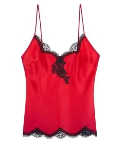 Aubade Toi Mon Amour Silk Cami Top - Rouge Passion -MARIE JO Shop braforme aubade lingerie qs38 rouge cut