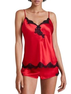 Aubade Toi Mon Amour Silk Cami Top - Rouge Passion -MARIE JO Shop braforme aubade lingerie qs38 rouge full