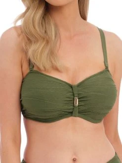 FANTASIE Beach Waves Bandeau Bikini Top - Olive