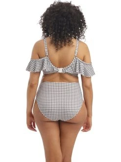 ELOMI Checkmate Bardot Bikini Top - Grey Marl -MARIE JO Shop braforme bardot 20bikini elomi checkmate 800306 gyl back