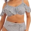 ELOMI Checkmate Bardot Bikini Top - Grey Marl 1 ELOMI Checkmate Bardot Bikini Top - Grey Marl -MARIE JO Shop braforme bardot 20bikini elomi checkmate 800306 gyl front