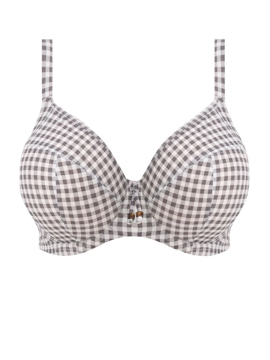 ELOMI Checkmate Plunge Bikini Top - Grey Marl 8 ELOMI Checkmate Plunge Bikini Top - Grey Marl - Image 6