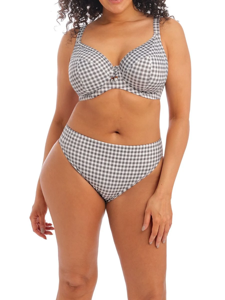 ELOMI Checkmate Plunge Bikini Top - Grey Marl 5 ELOMI Checkmate Plunge Bikini Top - Grey Marl - Image 3