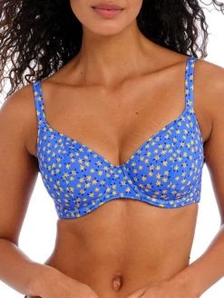 FREYA Garden Disco Plunge Bikini Top - Bluebell