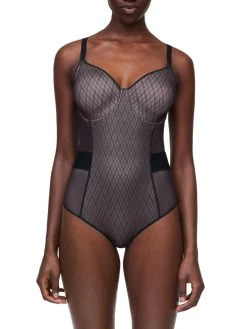 Chantelle Smooth Lines Bodysuit - Black/Beige