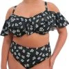 ELOMI Plain Sailing Bikini Top - Black Daisy
