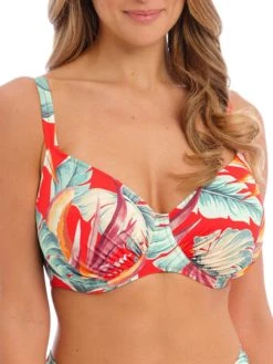 FANTASIE Bamboo Grove Gathered Full Cup Bikini Top - Hot Chilli