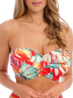 FANTASIE Bamboo Grove Twist Bandeau Bikini Top - Hot Chilli