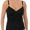 FANTASIE Marseille Bardot Gathered Full Cup Tankini - Black
