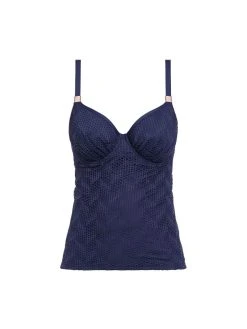FANTASIE Marseille Bardot Gathered Full Cup Tankini - Twilight -MARIE JO Shop braforme fantasie marseille swimwear tankini fs6684twt twilight p