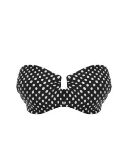 FANTASIE Santa Monica Bandeau Bikini Top - Black/White -MARIE JO Shop braforme fantasie santa monica fs6723 bli black white uw bandeau multiway strap p
