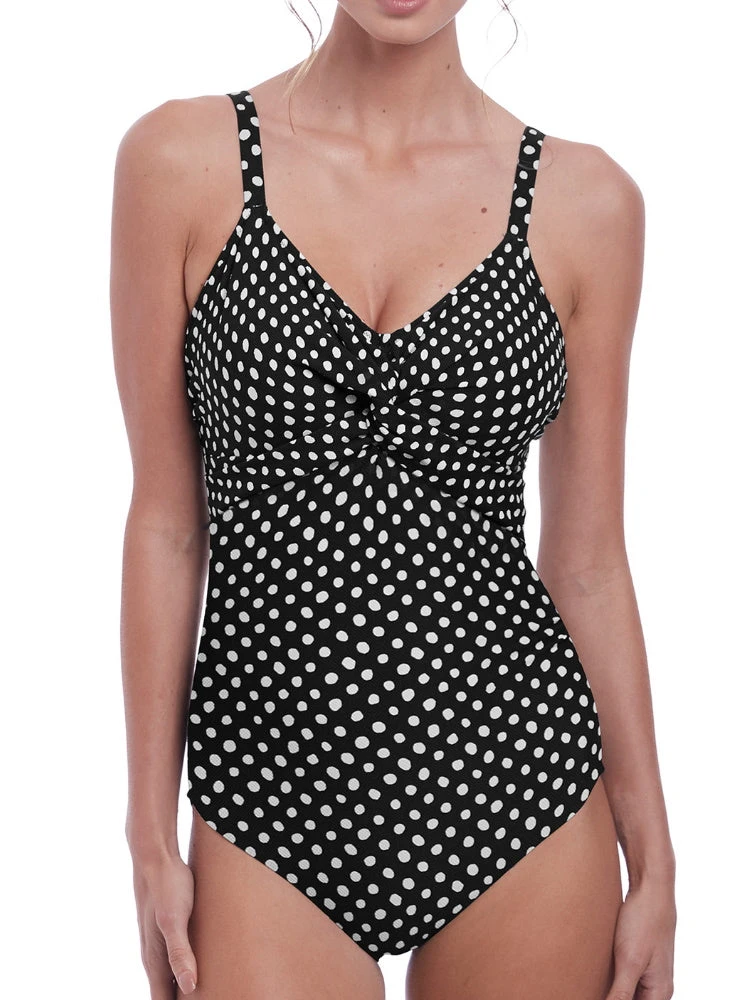 FANTASIE Santa Monica Twist Front Control Swimsuit - Black/White 3 FANTASIE Santa Monica Twist Front Control Swimsuit - Black/White