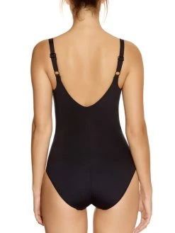 FANTASIE Versailles Twist Control Swimsuit - Black -MARIE JO Shop braforme fantasie swim versailles fs5754 blk black underwired twist front control swimsuit b