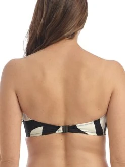 FANTASIE Ile De Re Twist Bandeau Bikini Top - Black & Cream -MARIE JO Shop braforme fantasie swimwear ile de re black cream uw twist bandeau bikini top fs500909 b1