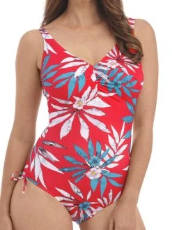 FANTASIE Santos Beach V-Neck Swimsuit - Pomegranate