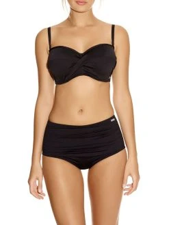FANTASIE Versailles Bandeau Bikini Top - Black -MARIE JO Shop braforme fantasie versailles swimwear bikini top fs5750blk black full1