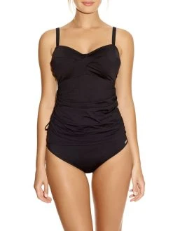 FANTASIE Versailles Twist Tankini Top - Black -MARIE JO Shop braforme fantasie versailles swimwear tankini fs5751blk black full