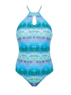 FREYA Seascape High Neck Swimsuit - Blue Lagoon -MARIE JO Shop braforme freya 5874 bln c