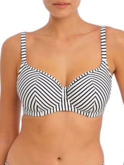 FREYA Jewel Cove Sweetheart Bikini Top - Stripe Black