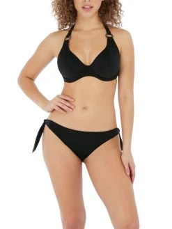FREYA Coco Wave Halter Bikini Top - Black -MARIE JO Shop braforme freya swim as7001 blk full