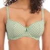 FREYA Check In Sweetheart Bikini Top - Khaki -MARIE JO Shop braforme freya swimwear check in khaki khi as201903 f