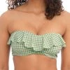 FREYA Check In Bandeau Bikini Top - Khaki