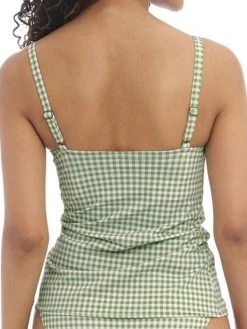 FREYA Check In Plunge Tankini Top - Khaki -MARIE JO Shop braforme freya swimwear check in khaki khi as201956 b