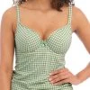 FREYA Check In Plunge Tankini Top - Khaki -MARIE JO Shop braforme freya swimwear check in khaki khi as201956 f