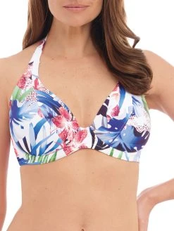 FANTASIE Santa Catalina Halter Plunge Bikini Top - Blue Depths
