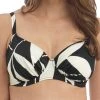 FANTASIE Ile De Re Gathered Full Cup Bikini Top - Black & Cream -MARIE JO Shop braforme il de re black cream uw gathered full cup bikini top fs500901 f