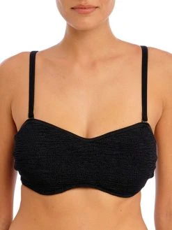 FREYA Ibiza Waves Bandeau Bikini Top - Black -MARIE JO Shop braforme lingerie freya swimwear as203810 blk black f