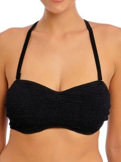 FREYA Ibiza Waves Bandeau Bikini Top - Black -MARIE JO Shop braforme lingerie freya swimwear as203810 blk black f1