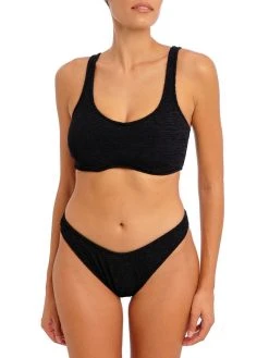 FREYA Ibiza Waves High Leg Bikini Brief -MARIE JO Shop braforme lingerie freya swimwear as203885 blk black full