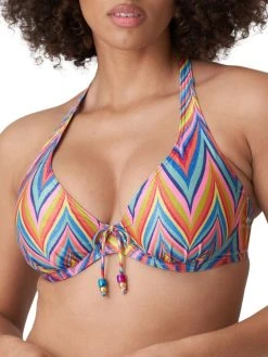PRIMADONNA Kea Half Padded Plunge Bikini Top - Rainbow Paradise