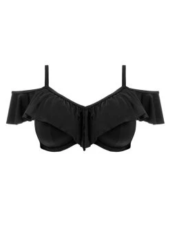 ELOMI Plain Sailing Bikini Top - Black -MARIE JO Shop braforme swim elomi 7283 blk plain