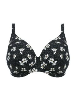 ELOMI Plain Sailing Plunge Bikini Top - Black Daisy -MARIE JO Shop braforme swim elomi plain 20sailing 7274 bdy plain