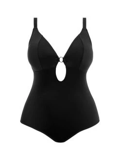 ELOMI Plain Sailing Plunge Swimsuit - Black -MARIE JO Shop braforme swim elomi plain 20sailing 7280 blk plain