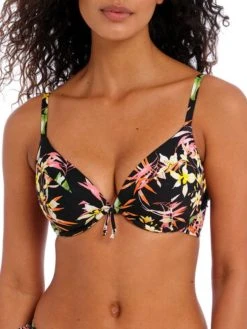 FREYA Savanna Sunset Plunge Tie Bikini Top - Multi