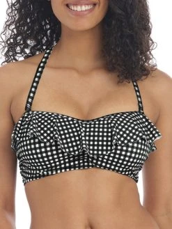 FREYA Check In Bandeau Bikini Top - Monochrome -MARIE JO Shop braforme swimwear as201910 mom freya swim check in monochrome underwired bandeau bikini top f1