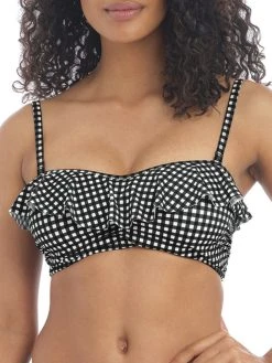 FREYA Check In Bandeau Bikini Top - Monochrome -MARIE JO Shop braforme swimwear as201910 mom freya swim check in monochrome underwired bandeau bikini top f2