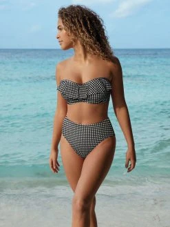 FREYA Check In Bandeau Bikini Top - Monochrome -MARIE JO Shop braforme swimwear as201910 mom freya swim check in monochrome underwired bandeau bikini top ls