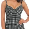 FREYA Check In Plunge Tankini Top - Monochrome