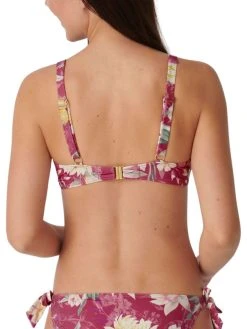 Triumph Botanical Leaf Plunge Bikini Top - Pink/Light Combination -MARIE JO Shop braforme triumph 10207905 pink b